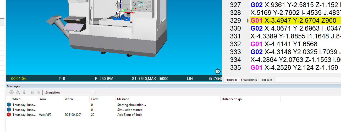 Message Bar showing errors